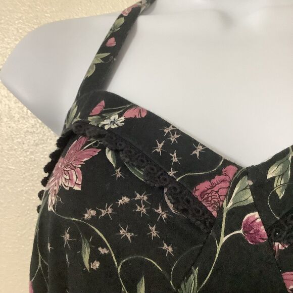 Hot Topic Black Novelty Bug Print Gothic Pin Up Rockabilly Halter Swing Dress M - Picture 5 of 10